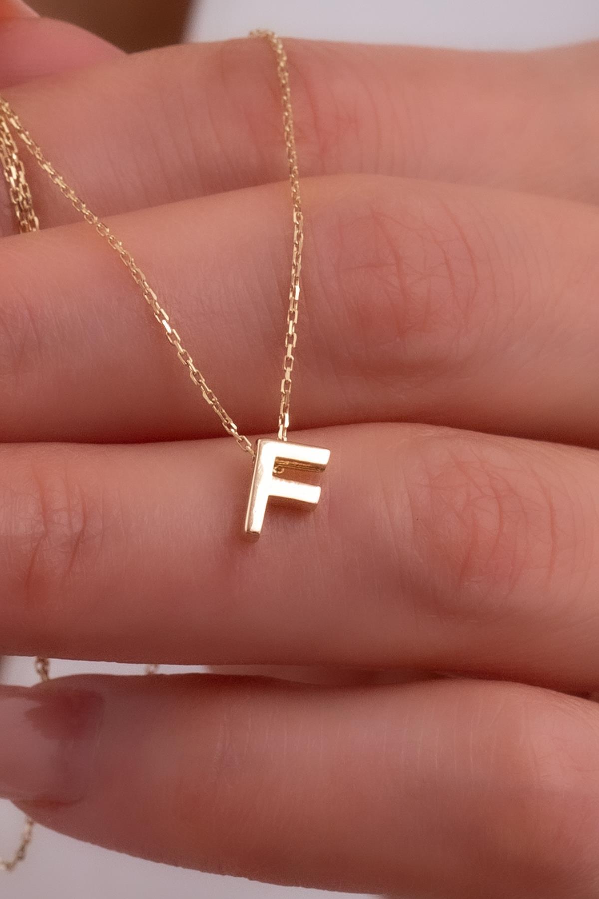 Alphabet Letter F Initial Necklace