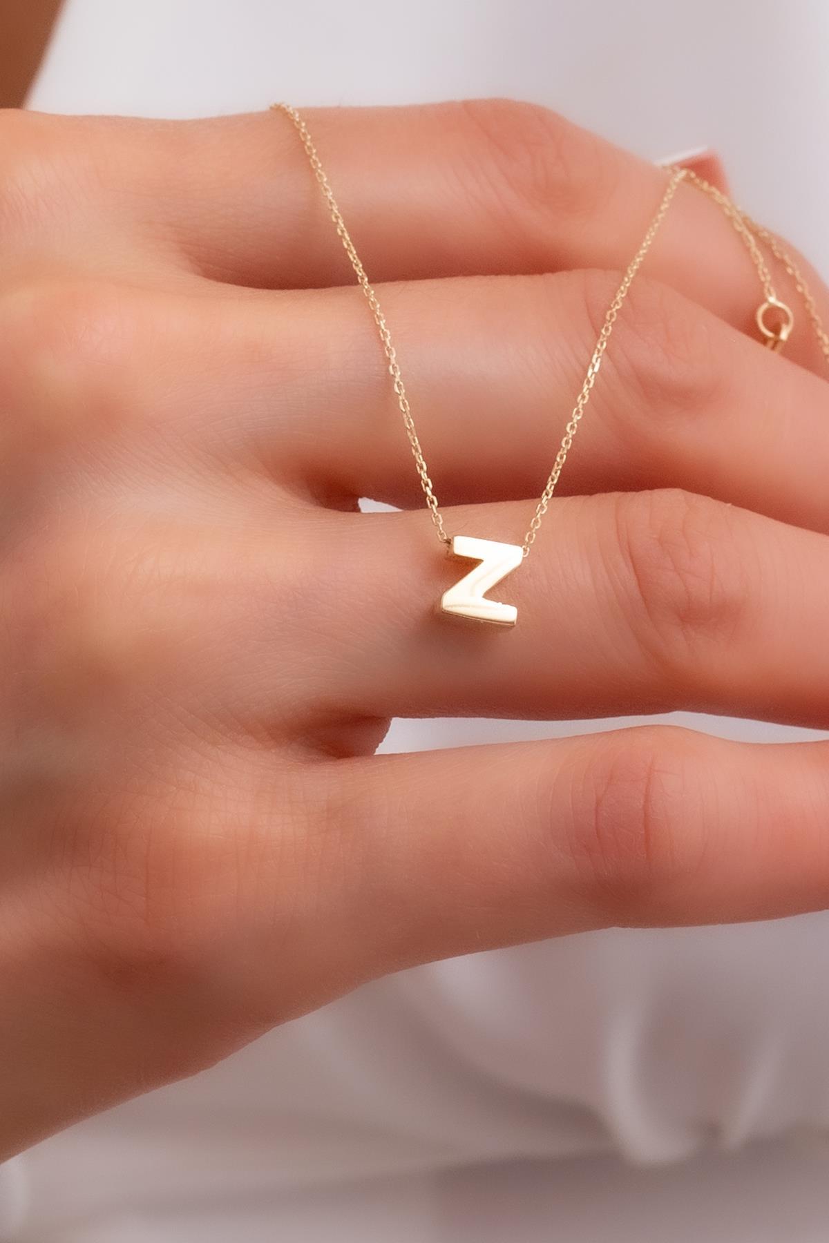 Alphabet Letter Z Initial Necklace